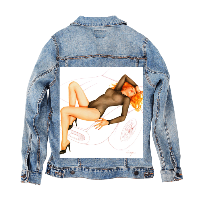 Customize & Design your own Denim Jacket (hand-made) with 3 color choices of jacket: Stonewash, White, or Black. Unisex XS S M L XL 2X 3X. USA hand-crafted and USA digitally printed. Ships free within the USA & also ships Internationally.