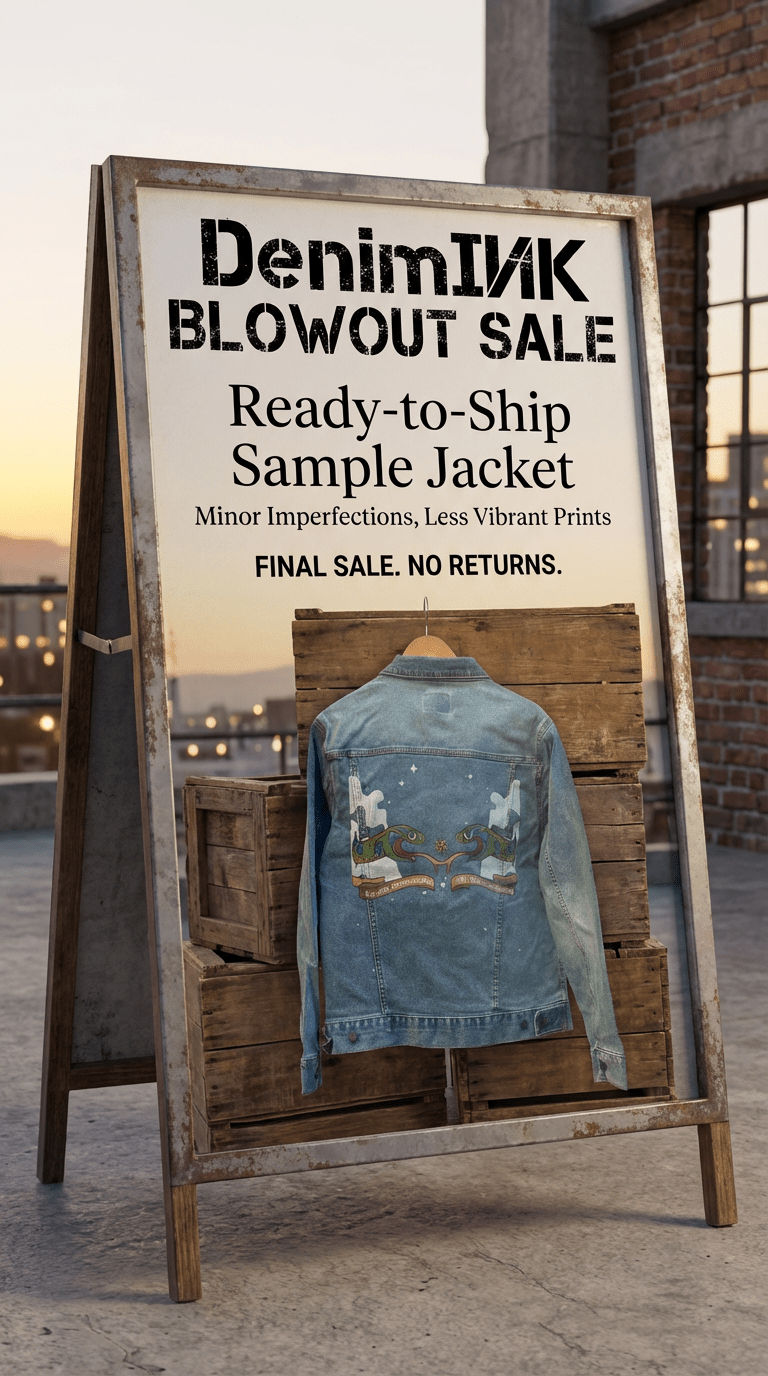 AS - IS. 2. Twin Snakes “For the Community”. ONE - OF - ONE. Printed Denim Jacket — Medium / Stonewashed custom denim jacket by DenimINK