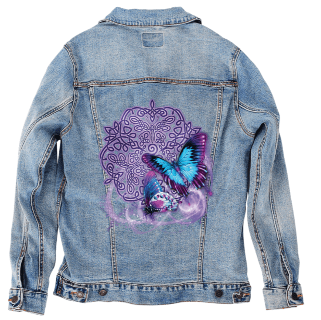 CELTIC BUTTERFLY by BRIGID ASHWOOD custom denim jacket by DenimINK