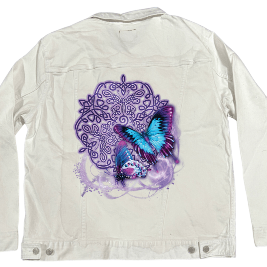 CELTIC BUTTERFLY by BRIGID ASHWOOD custom denim jacket by DenimINK