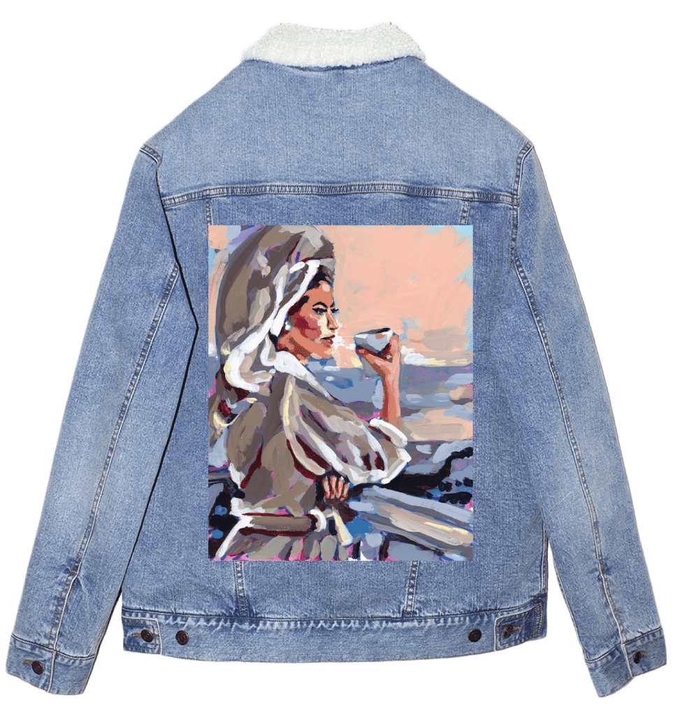 COFFEE GIRL by PAIGE FLOTTERUD custom denim jacket by DenimINK