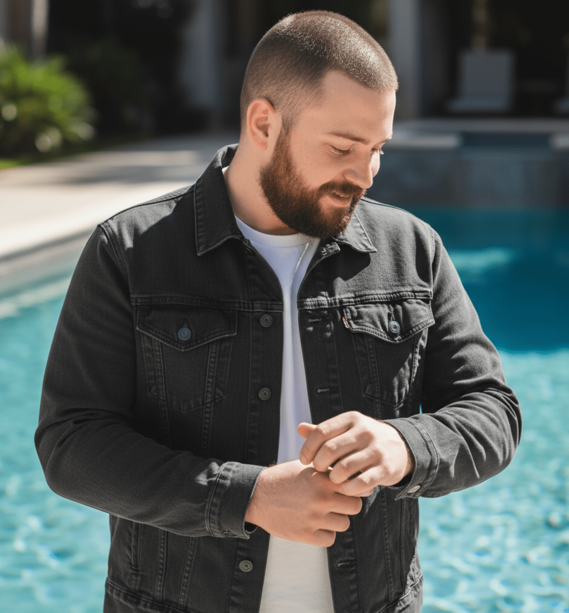 FLOWER GARDEN by CANVAS and QUOTATIONS, printed on denim jackets and other denim products: tote bags, throw pillows, table place mats, aprons custom denim jacket by DenimINK