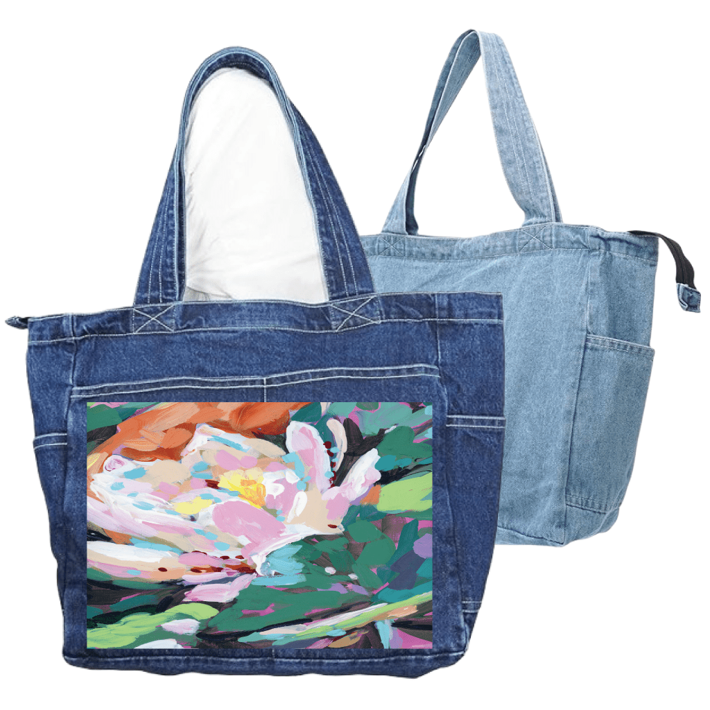JULY BIRTH FLOWER by PAIGE FLOTTERUD custom denim jacket by DenimINK