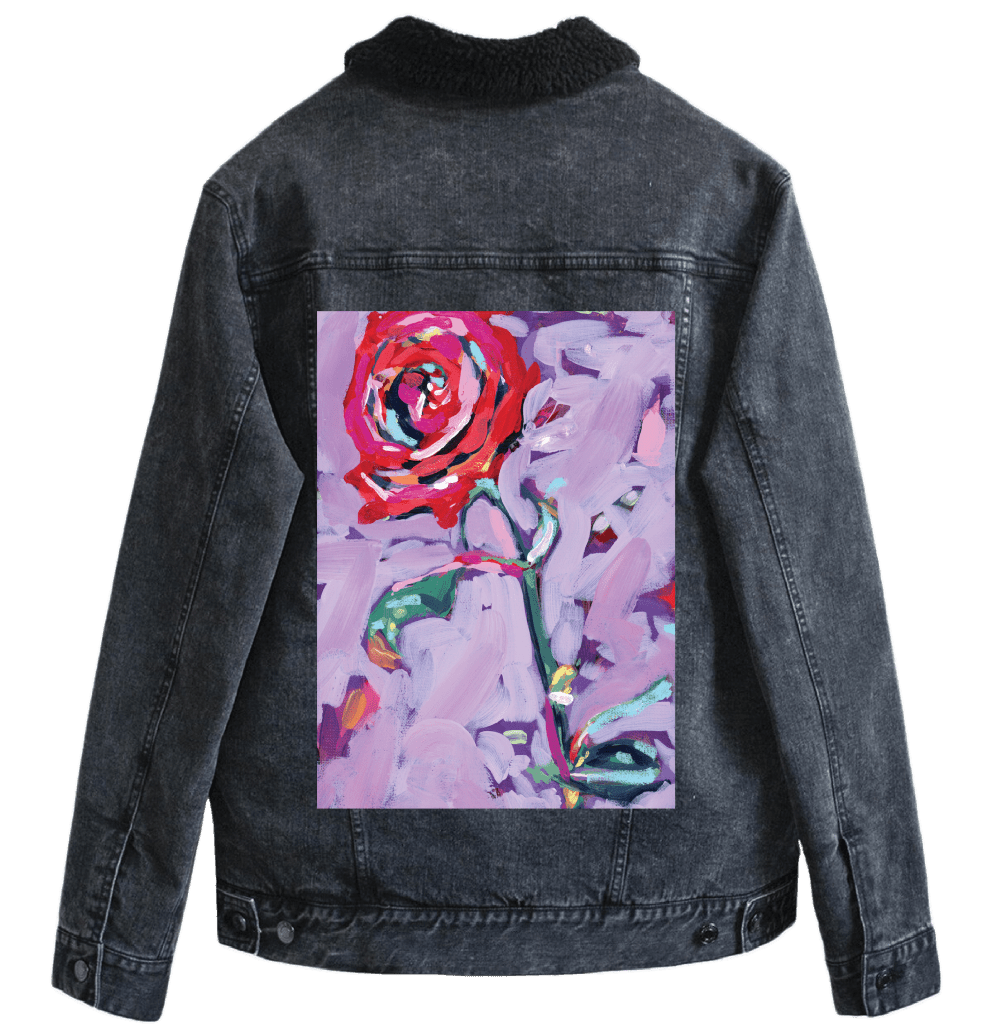 JUNE BIRTH FLOWER by PAIGE FLOTTERUD custom denim jacket by DenimINK