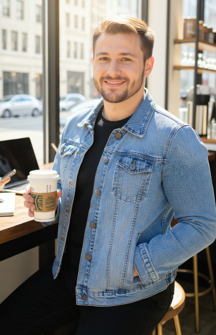UFO SPACE PURPLE by KITSCH AND CURATE, digitally printed on DENIM products: throw pillows, aprons, table place mats, and hand-made Unisex Denim Jackets in 3 color choices