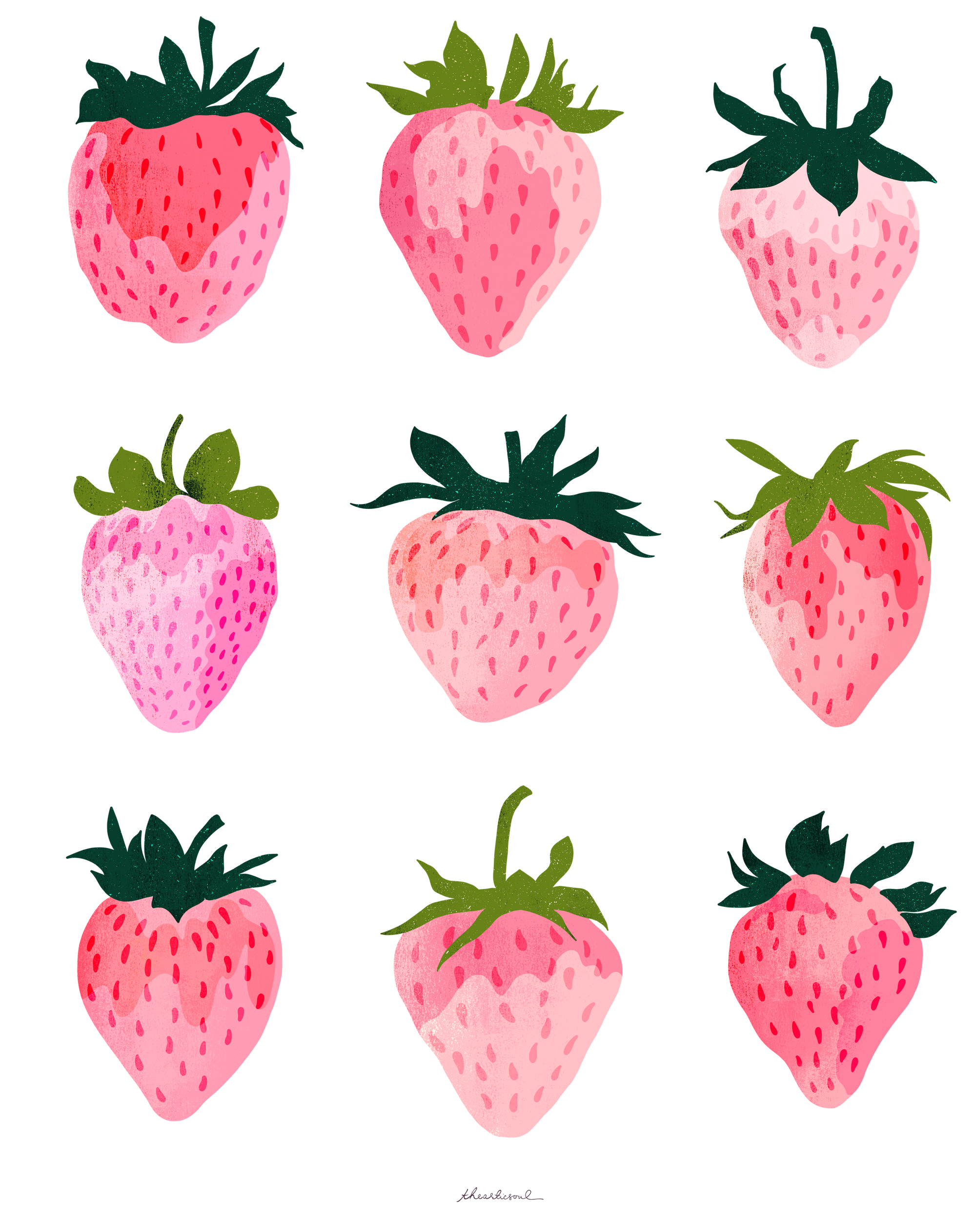 STRAWBERRY DREAMS by THEARTICSOUL, digitally printed on a hand-made Unisex Denim Jacket