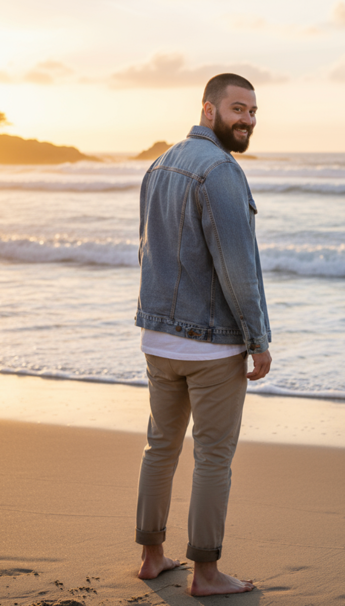 LOVE BY TRAVEL by TOBE FONSECA, digitally printed on DENIM products: throw pillows, aprons, table place mats, and hand-made Unisex Denim Jackets in 3 color choices