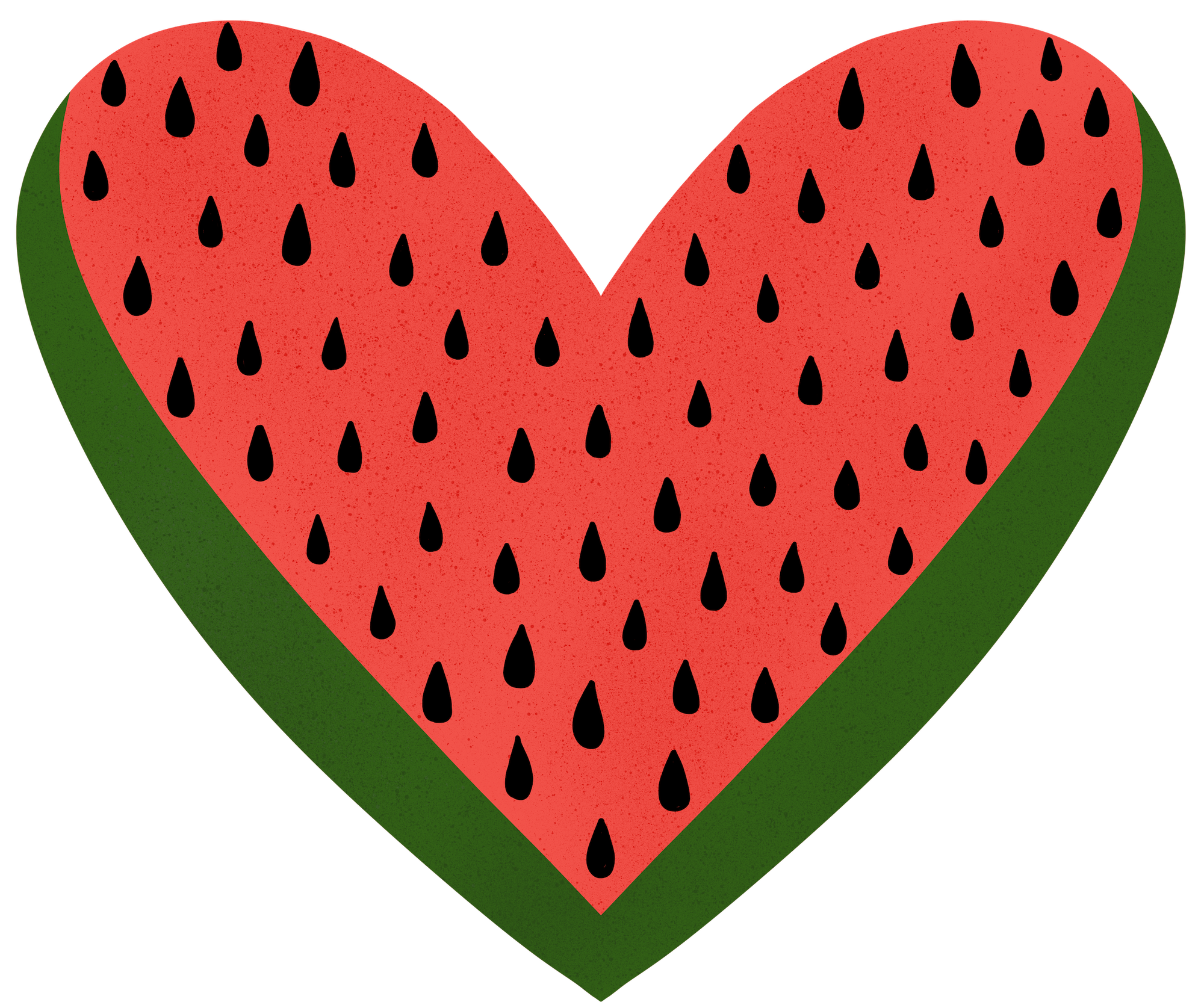 WATERMELON HEART by HEND SHEHATA, digitally printed on a hand-made Unisex Denim Jacket