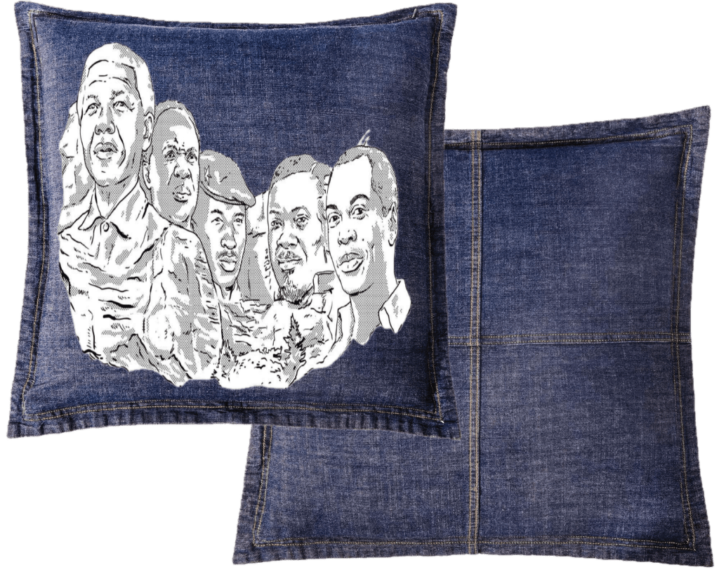 AFRICA MOUNT RUSHMORE, by THE NYGERIANS custom denim jacket by DenimINK