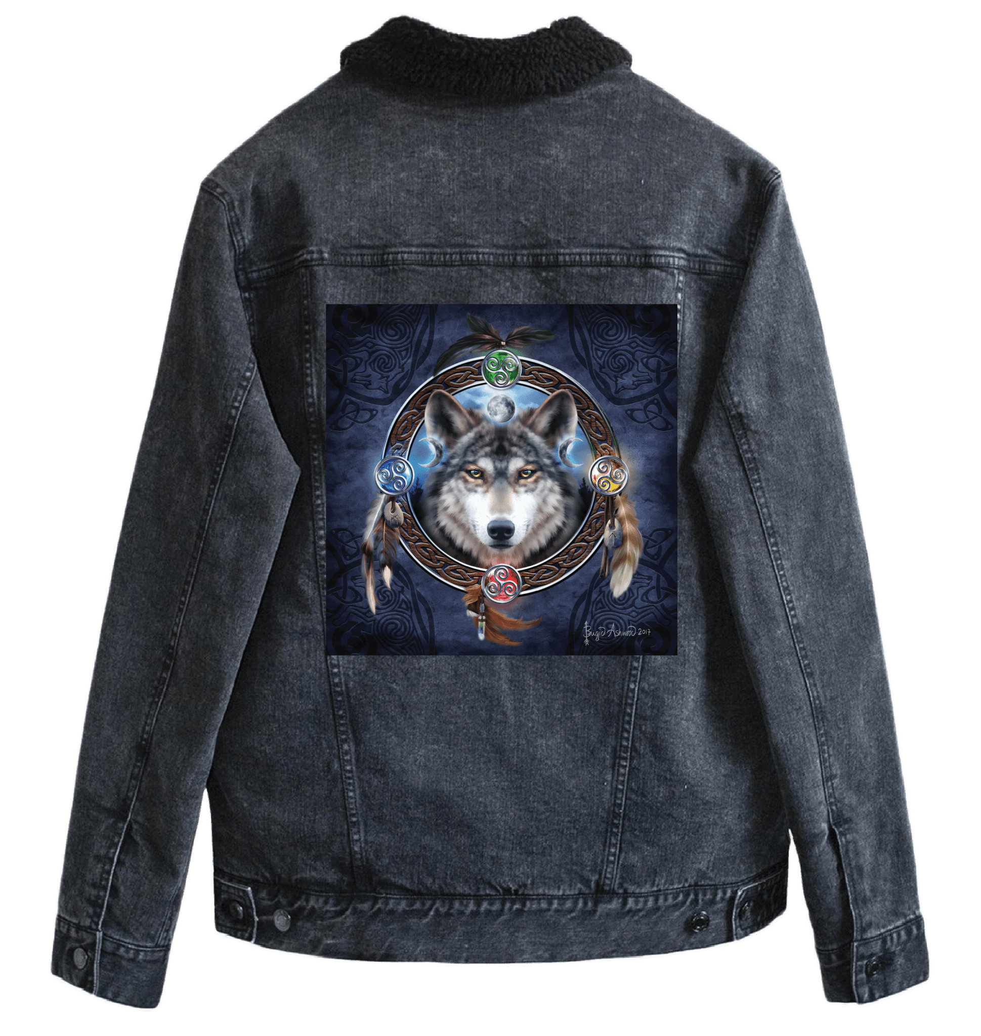 CELTIC WOLF GUIDE with background by BRIGID ASHWOOD