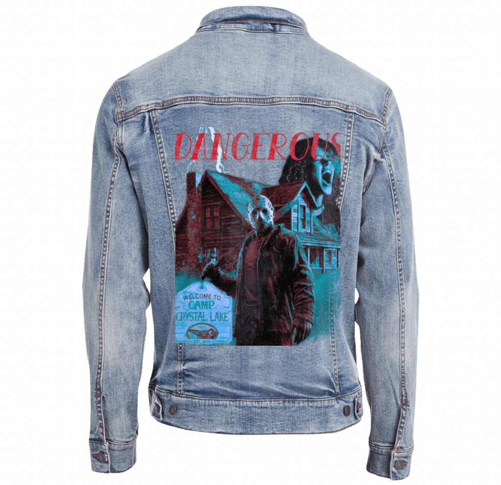 DANGEROUS by DeROUCHE DESIGNS custom denim jacket by DenimINK