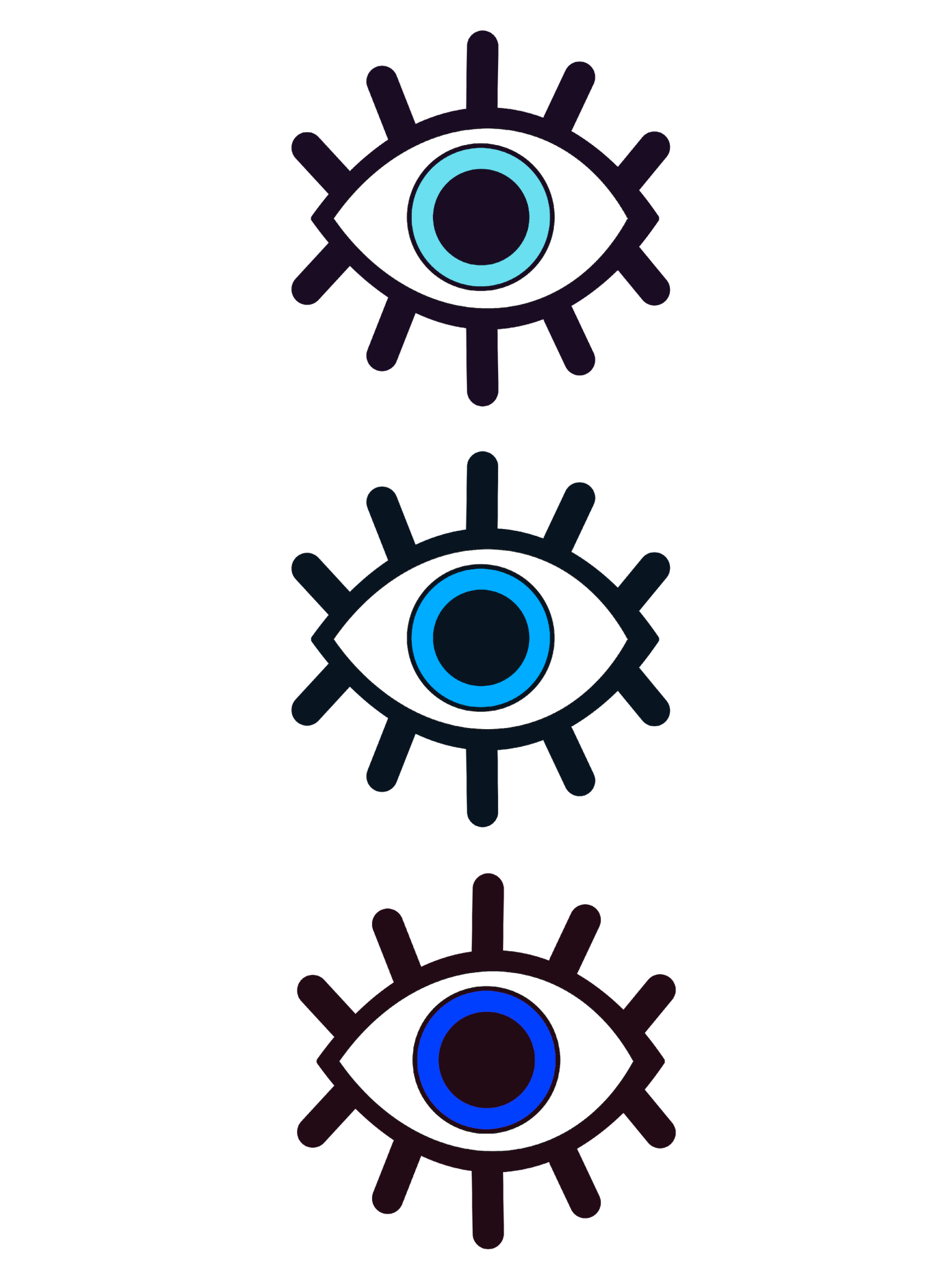 EYES ON YOU by HEND SHEHATA, printed on denim jackets and other denim products: tote bags, throw pillows, table place mats, aprons