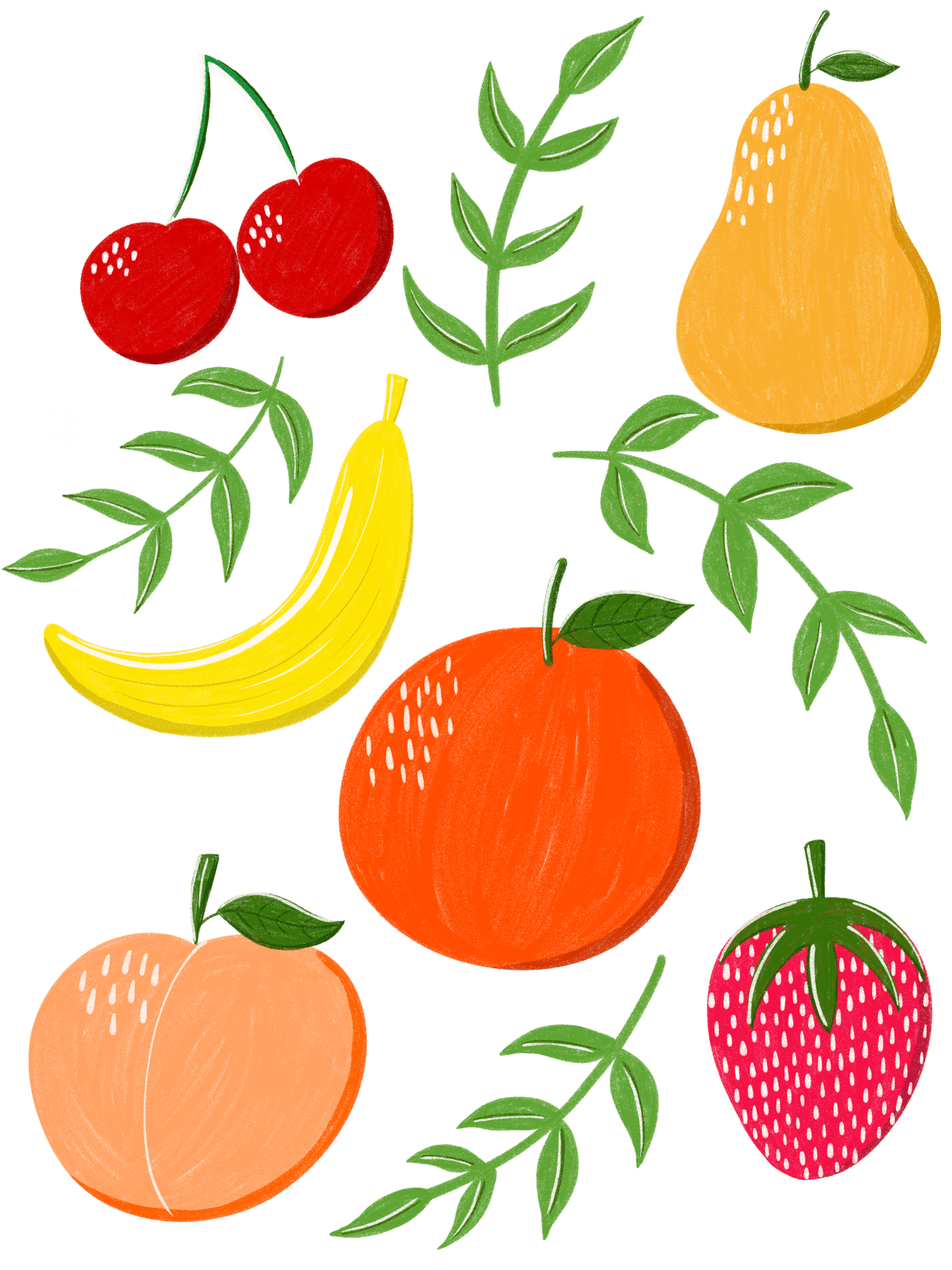 FRUIT GARDEN by HEND SHEHATA,printed by DenimINK on hand-crafted Denim Jackets and other denim products and other denim products: tote bags, throw pillows, table place mats, aprons