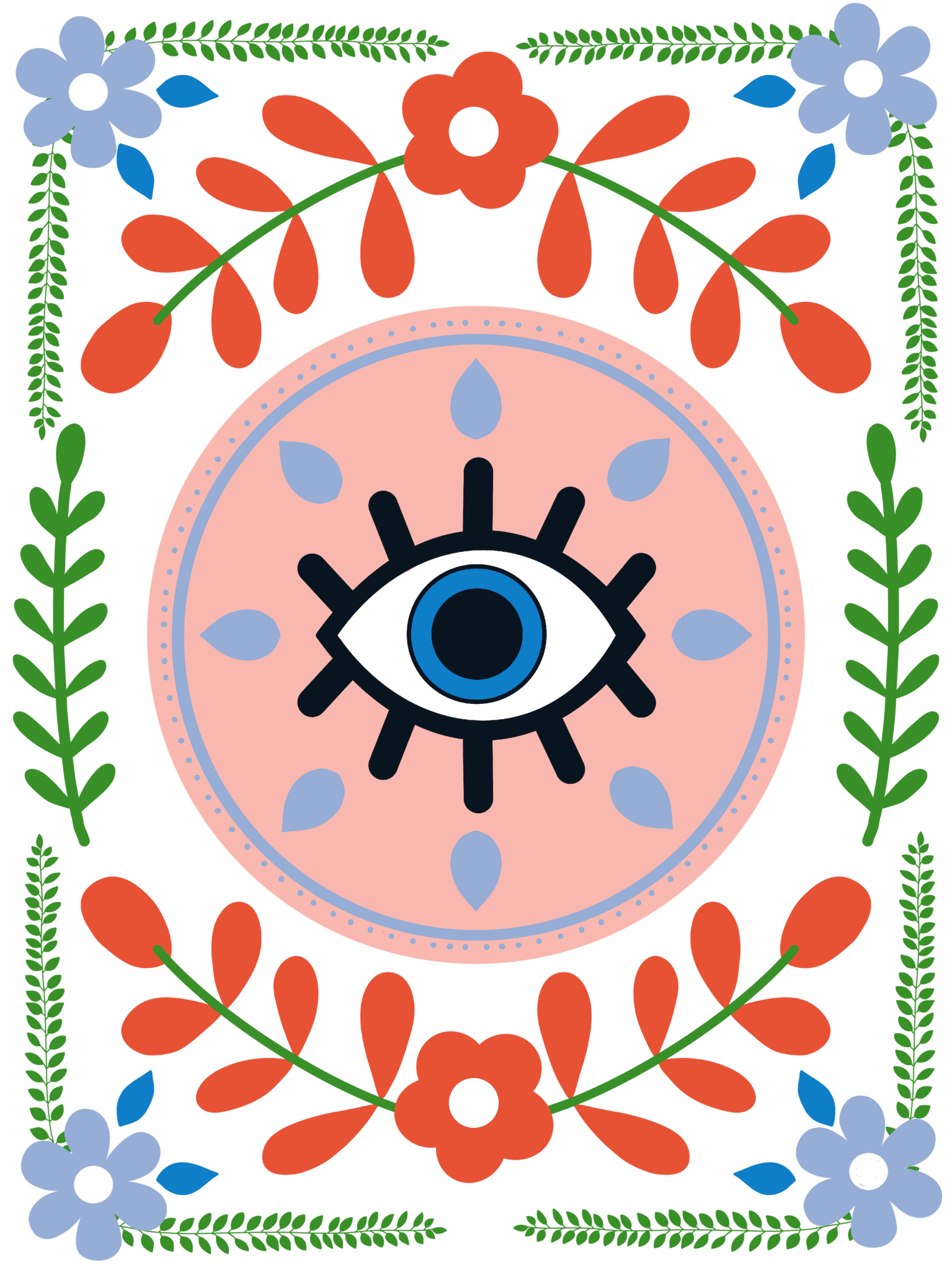 GUARDED by HEND SHEHATA, printed on denim jackets and other denim products: tote bags, throw pillows, table place mats, aprons