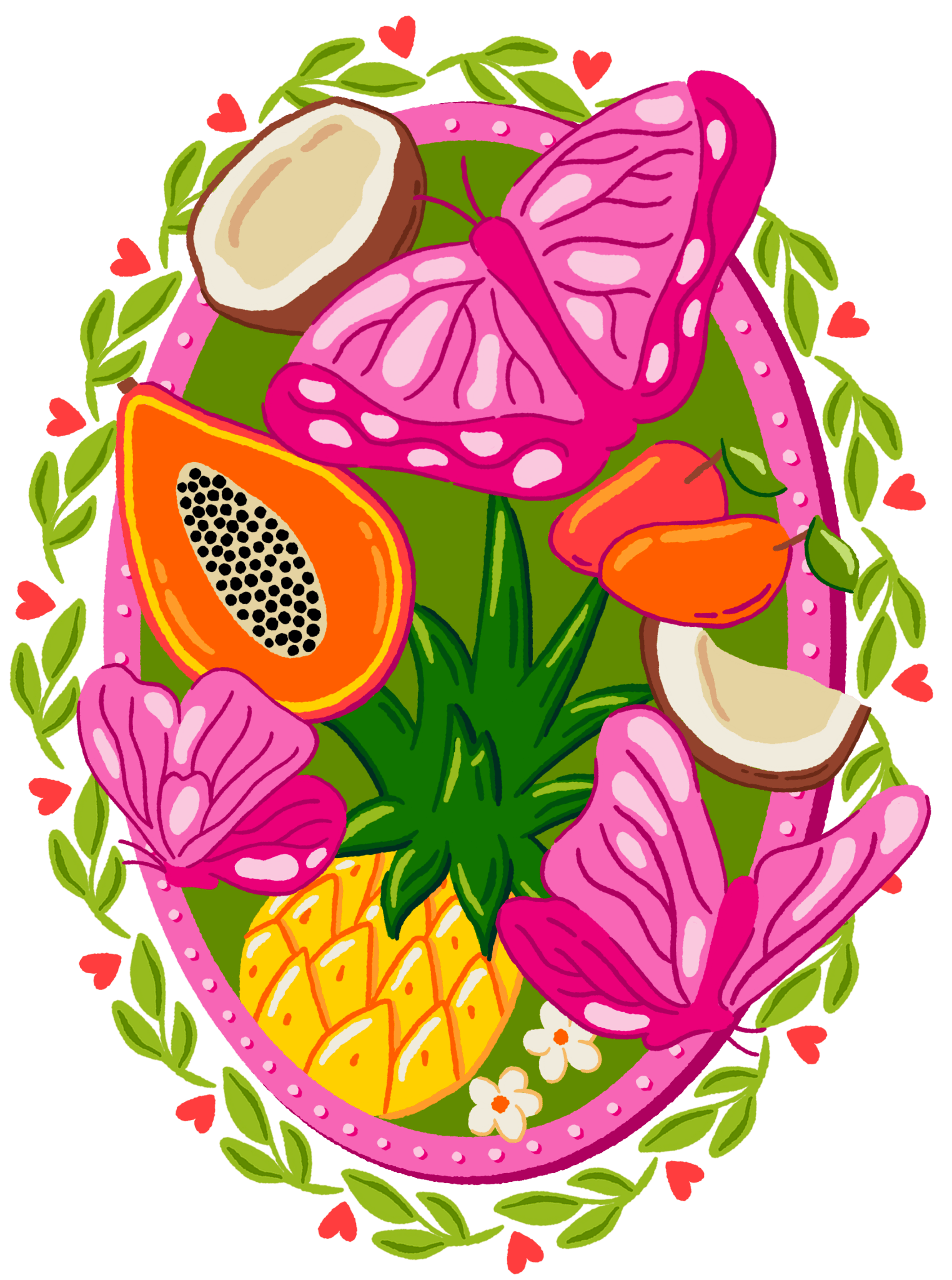 TROPICAL PARADISE BUTTERFLY by IndySign,printed by DenimINK on hand-crafted Denim Jackets and other denim products and other denim products: tote bags, throw pillows, table place mats, aprons