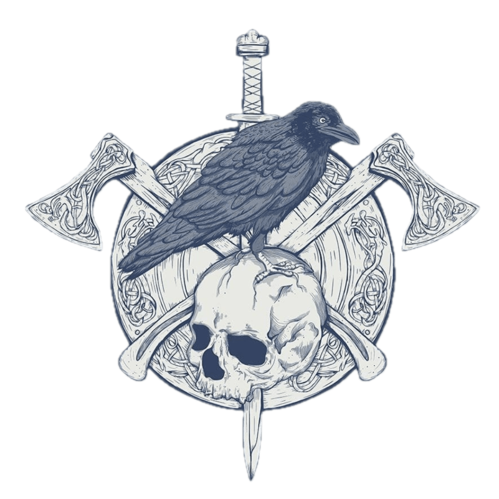 VIKINGS SHIELD by JESS ADAMS, digitally printed on DENIM products: throw pillows, aprons, table place mats, and hand - crafted Unisex Denim Jackets in 3 color choices custom denim jacket by DenimINK