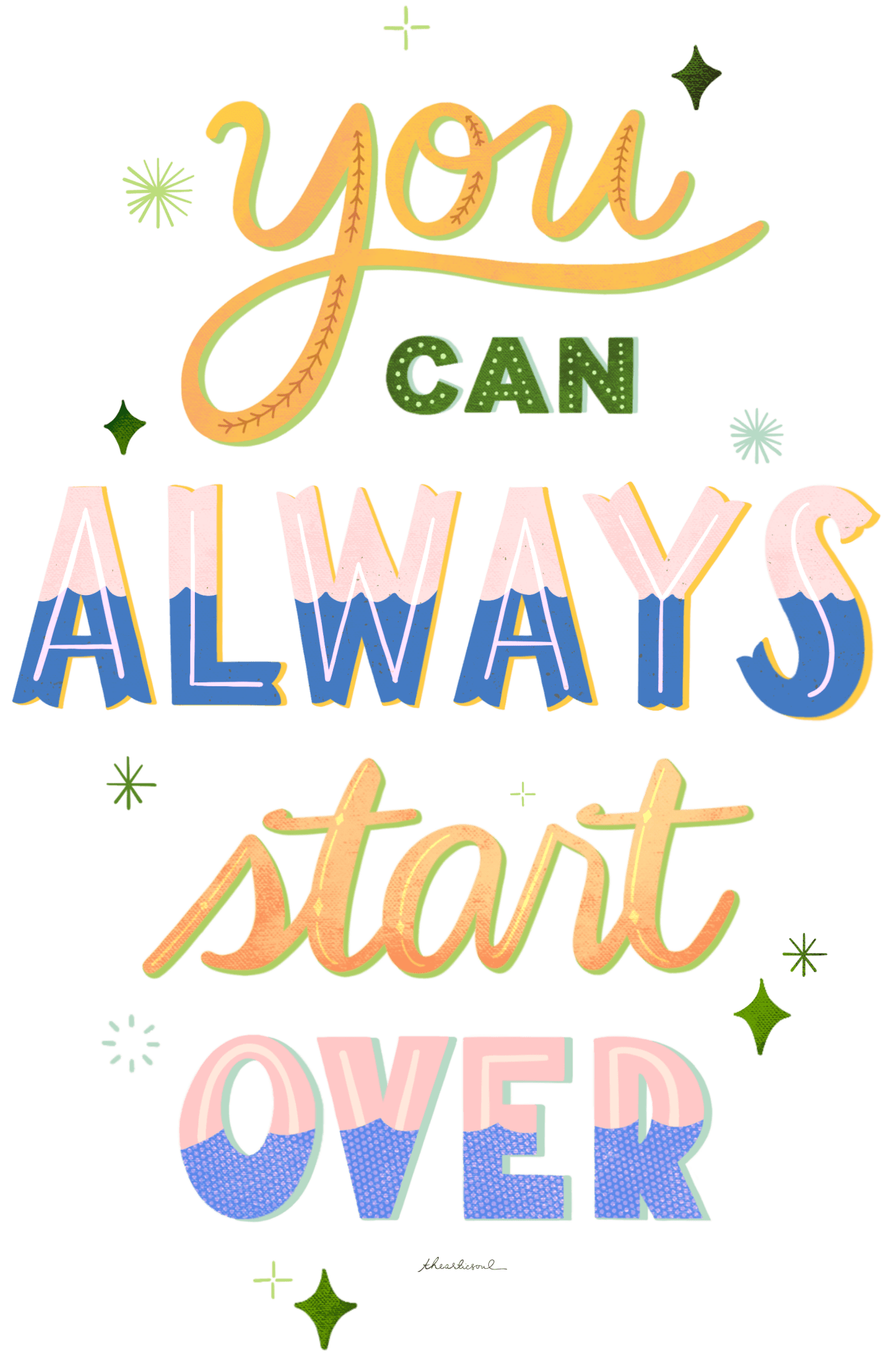YOU CAN ALWAYS START OVER by thearticsoul,printed by DenimINK on hand-crafted Denim Jackets and other denim products and other denim products: tote bags, throw pillows, table place mats, aprons
