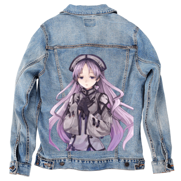 Customer Designed Custom Denim Jacket (hand-crafted) with 3 color choices of jacket: Stonewash, White, or Black. Unisex XS S M L XL 2X 3X. USA hand-crafted and USA digitally printed. Ships free within the USA & also ships Internationally.