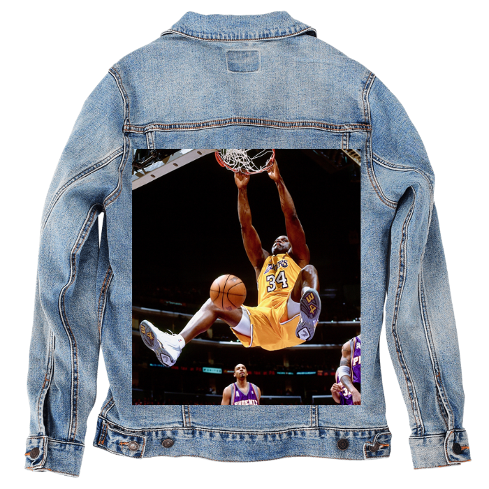 Customer Designed Custom Denim Jacket (hand-crafted) with 3 color choices of jacket: Stonewash, White, or Black. Unisex XS S M L XL 2X 3X. USA hand-crafted and USA digitally printed. Ships free within the USA & also ships Internationally.