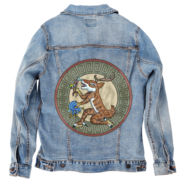 Customer Designed Custom Denim Jacket (hand-crafted) with 3 color choices of jacket: Stonewash, White, or Black. Unisex XS S M L XL 2X 3X. USA hand-crafted and USA digitally printed. Ships free within the USA & also ships Internationally.