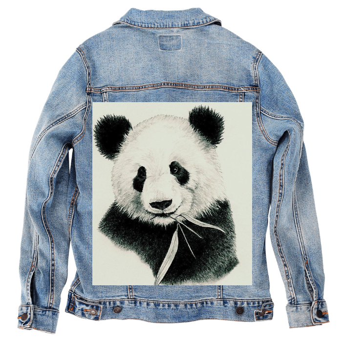 Customer Designed Custom Denim Jacket (hand-crafted) with 3 color choices of jacket: Stonewash, White, or Black. Unisex XS S M L XL 2X 3X. USA hand-crafted and USA digitally printed. Ships free within the USA & also ships Internationally.