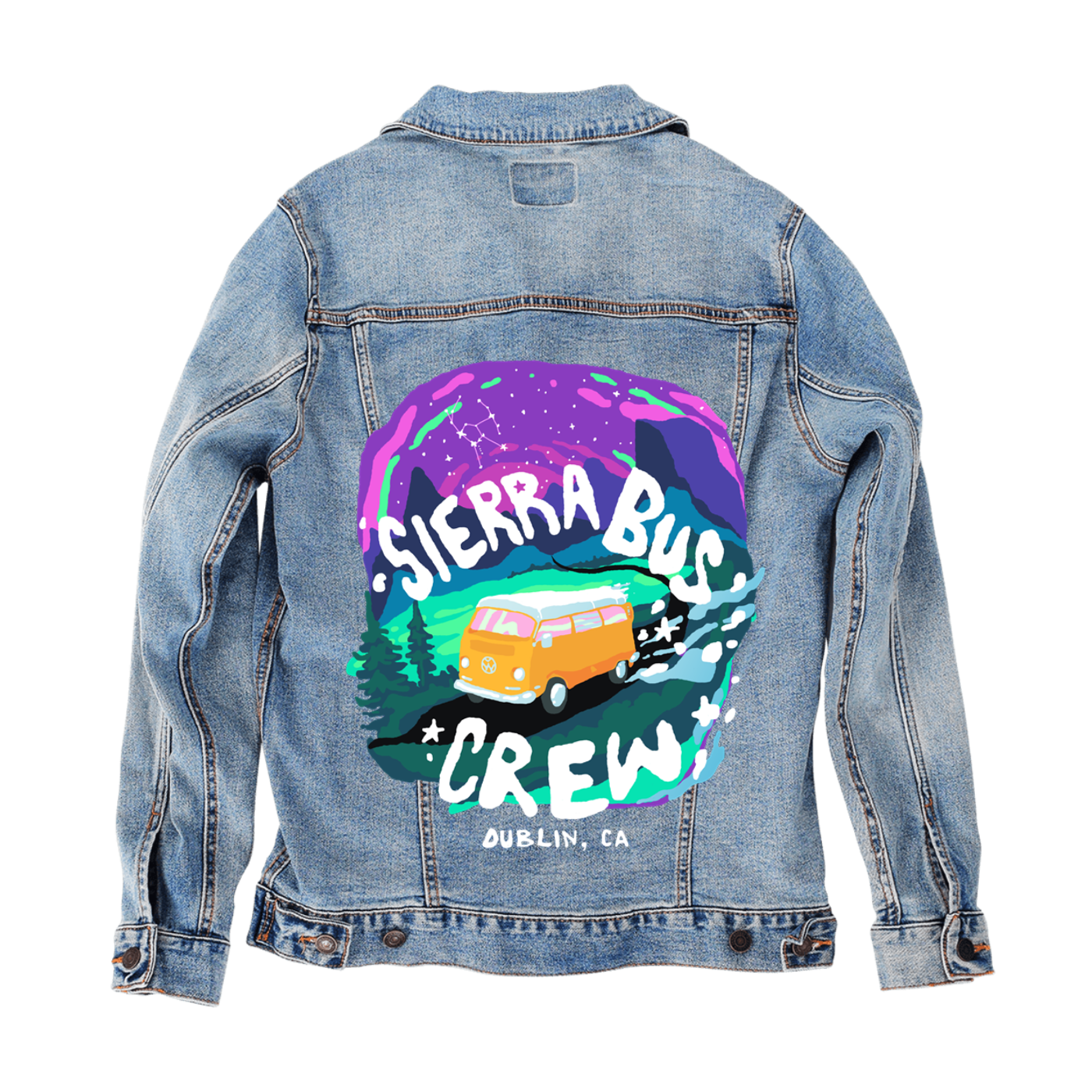 Customer Designed Custom Denim Jacket (hand-crafted) with 3 color choices of jacket: Stonewash, White, or Black. Unisex XS S M L XL 2X 3X. USA hand-crafted and USA digitally printed. Ships free within the USA & also ships Internationally.