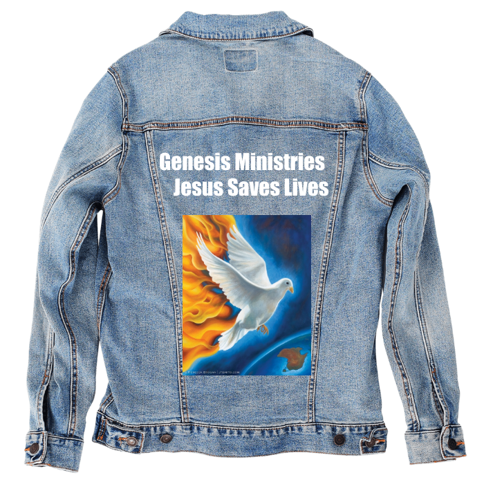 Customer Designed Custom Denim Jacket (hand-crafted) with 3 color choices of jacket: Stonewash, White, or Black. Unisex XS S M L XL 2X 3X. USA hand-crafted and USA digitally printed. Ships free within the USA & also ships Internationally.