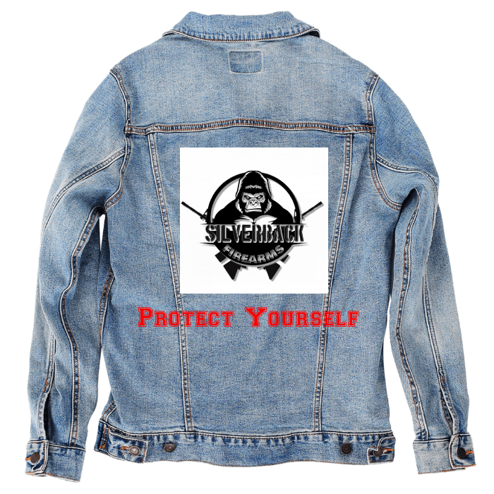 Customer Designed Custom Denim Jacket (hand-crafted) with 3 color choices of jacket: Stonewash, White, or Black. Unisex XS S M L XL 2X 3X. USA hand-crafted and USA digitally printed. Ships free within the USA & also ships Internationally.