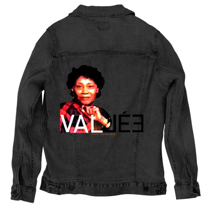 Customer Designed Custom Denim Jacket (hand-crafted) with 3 color choices of jacket: Stonewash, White, or Black. Unisex XS S M L XL 2X 3X. USA hand-crafted and USA digitally printed. Ships free within the USA & also ships Internationally.