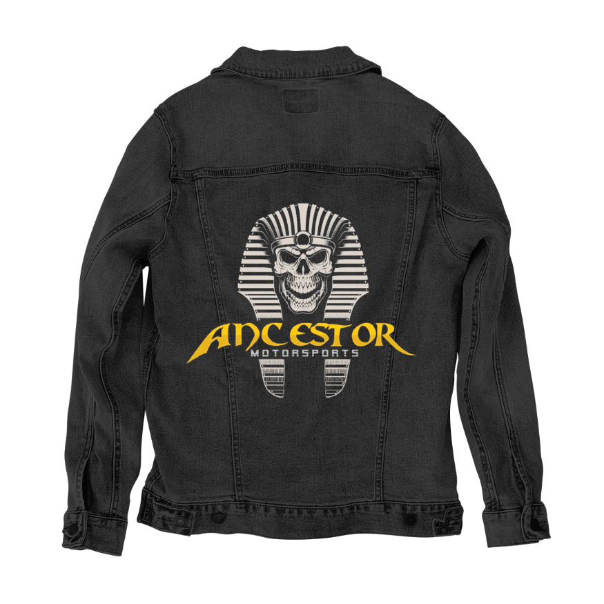 Customer Designed Custom Denim Jacket (hand-crafted) with 3 color choices of jacket: Stonewash, White, or Black. Unisex XS S M L XL 2X 3X. USA hand-crafted and USA digitally printed. Ships free within the USA & also ships Internationally.