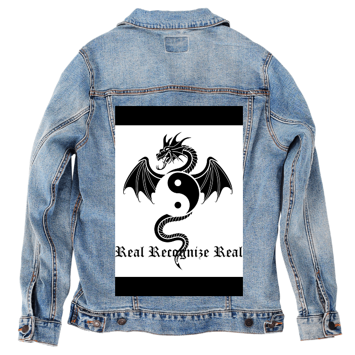Customer Designed Custom Denim Jacket (hand-crafted) with 3 color choices of jacket: Stonewash, White, or Black. Unisex XS S M L XL 2X 3X. USA hand-crafted and USA digitally printed. Ships free within the USA & also ships Internationally.