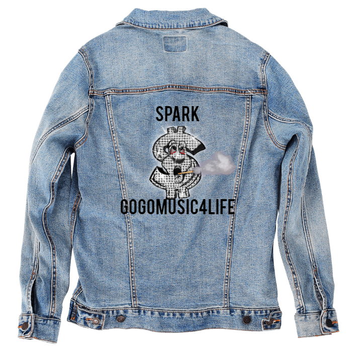 Customer Designed Custom Denim Jacket (hand-crafted) with 3 color choices of jacket: Stonewash, White, or Black. Unisex XS S M L XL 2X 3X. USA hand-crafted and USA digitally printed. Ships free within the USA & also ships Internationally.