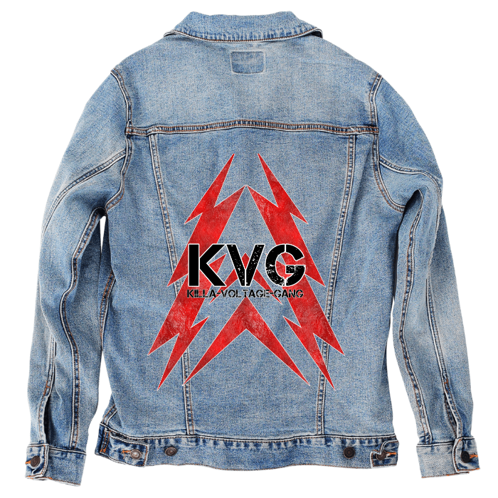 Customer Designed Custom Denim Jacket (hand-crafted) with 3 color choices of jacket: Stonewash, White, or Black. Unisex XS S M L XL 2X 3X. USA hand-crafted and USA digitally printed. Ships free within the USA & also ships Internationally.