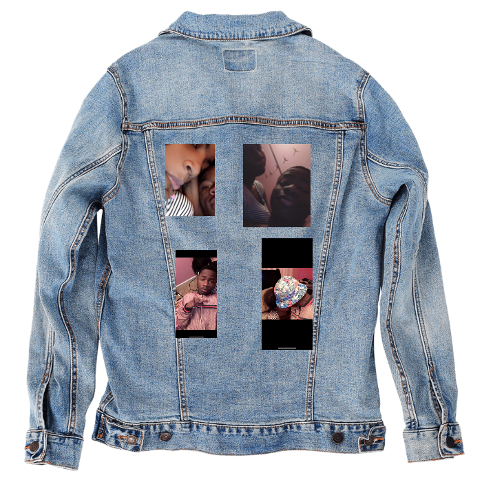 Customer Designed Custom Denim Jacket (hand-crafted) with 3 color choices of jacket: Stonewash, White, or Black. Unisex XS S M L XL 2X 3X. USA hand-crafted and USA digitally printed. Ships free within the USA & also ships Internationally.