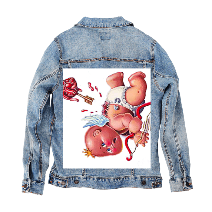 Customer Designed Custom Denim Jacket (hand-crafted) with 3 color choices of jacket: Stonewash, White, or Black. Unisex XS S M L XL 2X 3X. USA hand-crafted and USA digitally printed. Ships free within the USA & also ships Internationally.