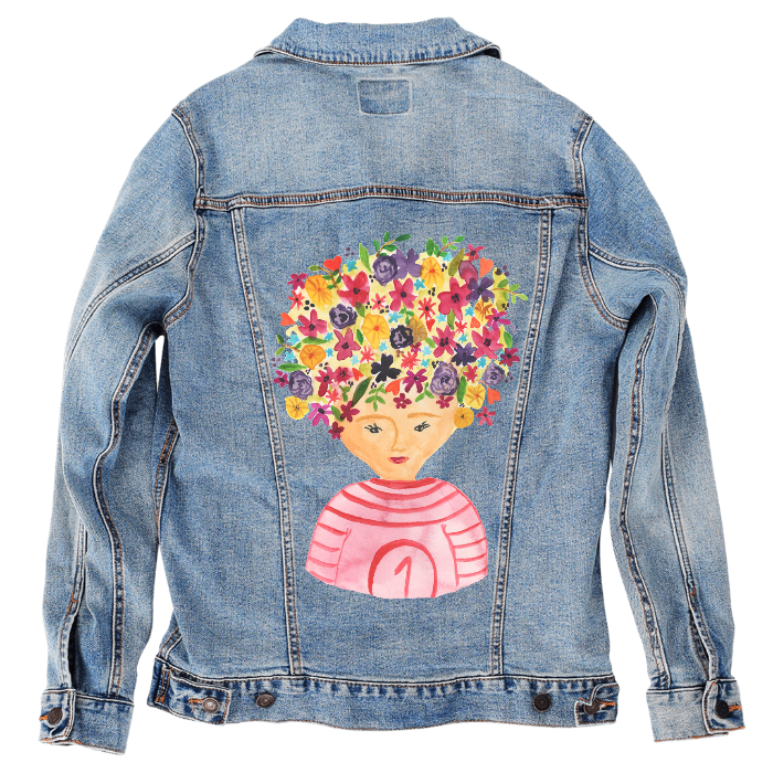 Customer Designed Custom Denim Jacket (hand-crafted) with 3 color choices of jacket: Stonewash, White, or Black. Unisex XS S M L XL 2X 3X. USA hand-crafted and USA digitally printed. Ships free within the USA & also ships Internationally.