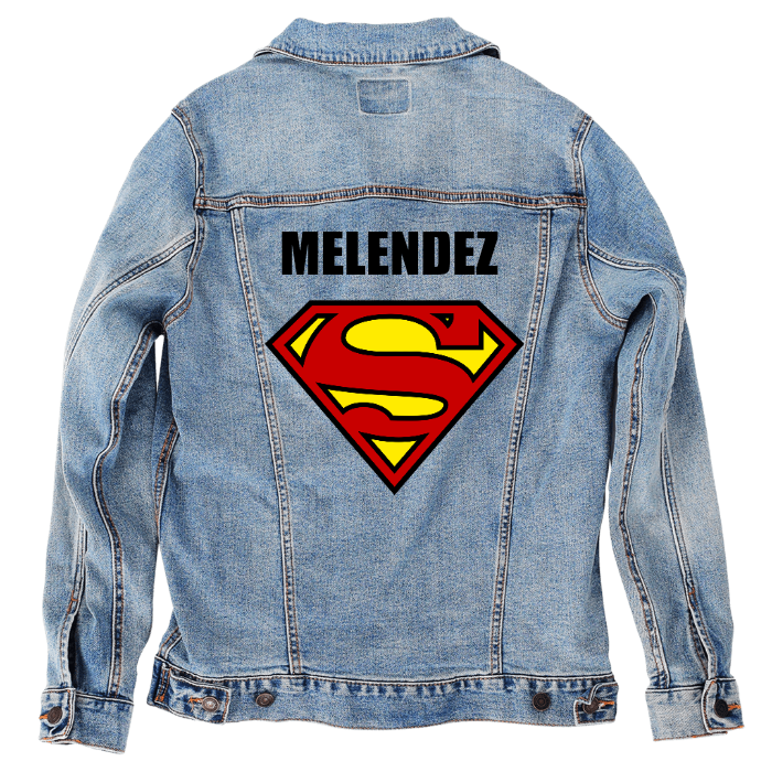 Customer Designed Custom Denim Jacket (hand-crafted) with 3 color choices of jacket: Stonewash, White, or Black. Unisex XS S M L XL 2X 3X. USA hand-crafted and USA digitally printed. Ships free within the USA & also ships Internationally.
