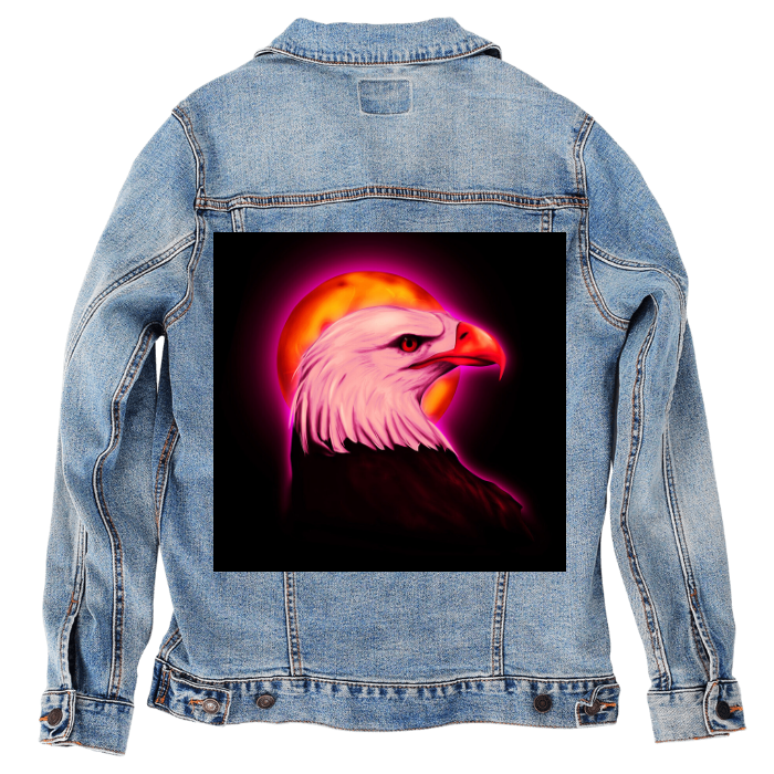 Customer Designed Custom Denim Jacket (hand-crafted) with 3 color choices of jacket: Stonewash, White, or Black. Unisex XS S M L XL 2X 3X. USA hand-crafted and USA digitally printed. Ships free within the USA & also ships Internationally.