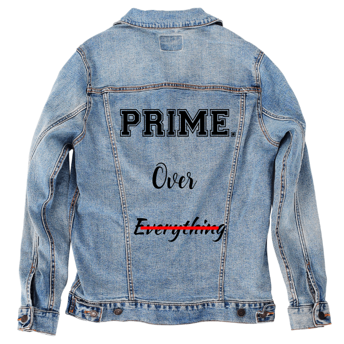 Customer Designed Custom Denim Jacket (hand-crafted) with 3 color choices of jacket: Stonewash, White, or Black. Unisex XS S M L XL 2X 3X. USA hand-crafted and USA digitally printed. Ships free within the USA & also ships Internationally.
