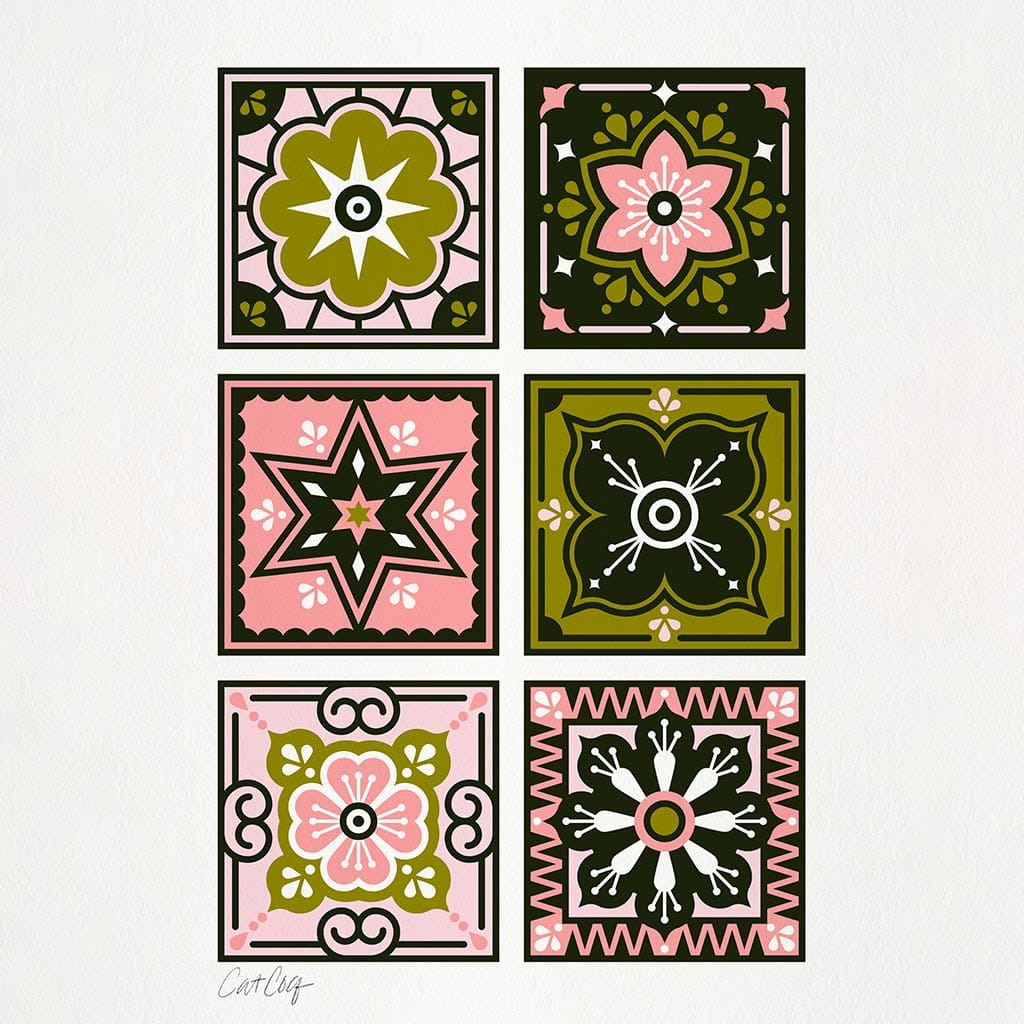 Printed Denim Jacket TALAVERA MEXICAN TILE by CatCoq, digitally printed on DENIM products: throw pillows, aprons, table place mats, and hand-made Unisex Denim Jackets in 3 color choices TALAVERA MEXICAN TILE by CatCoq, digitally printed on DENIM products: throw pillows, aprons, table place mats, and hand-made Unisex Denim Jackets in 3 color choices