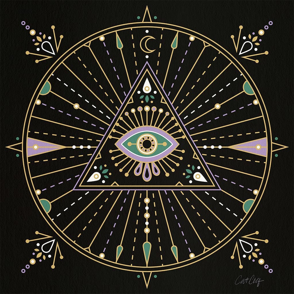 Printed Denim Jacket EVIL EYE MANDALA by CatCoq, digitally printed on DENIM products: throw pillows, aprons, table place mats, and hand-made Unisex Denim Jackets in 3 color choices EVIL EYE MANDALA by CatCoq, digitally printed on DENIM products: throw pillows, aprons, table place mats, and hand-made Unisex Denim Jackets in 3 color choices