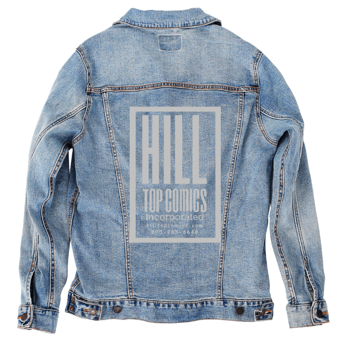 Customer Designed Custom Denim Jacket (hand-crafted) with 3 color choices of jacket: Stonewash, White, or Black. Unisex XS S M L XL 2X 3X. USA hand-crafted and USA digitally printed. Ships free within the USA & also ships Internationally.