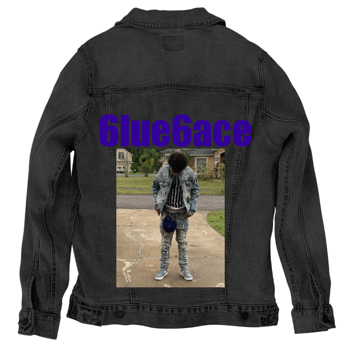 Customer Designed Custom Denim Jacket (hand-crafted) with 3 color choices of jacket: Stonewash, White, or Black. Unisex XS S M L XL 2X 3X. USA hand-crafted and USA digitally printed. Ships free within the USA & also ships Internationally.