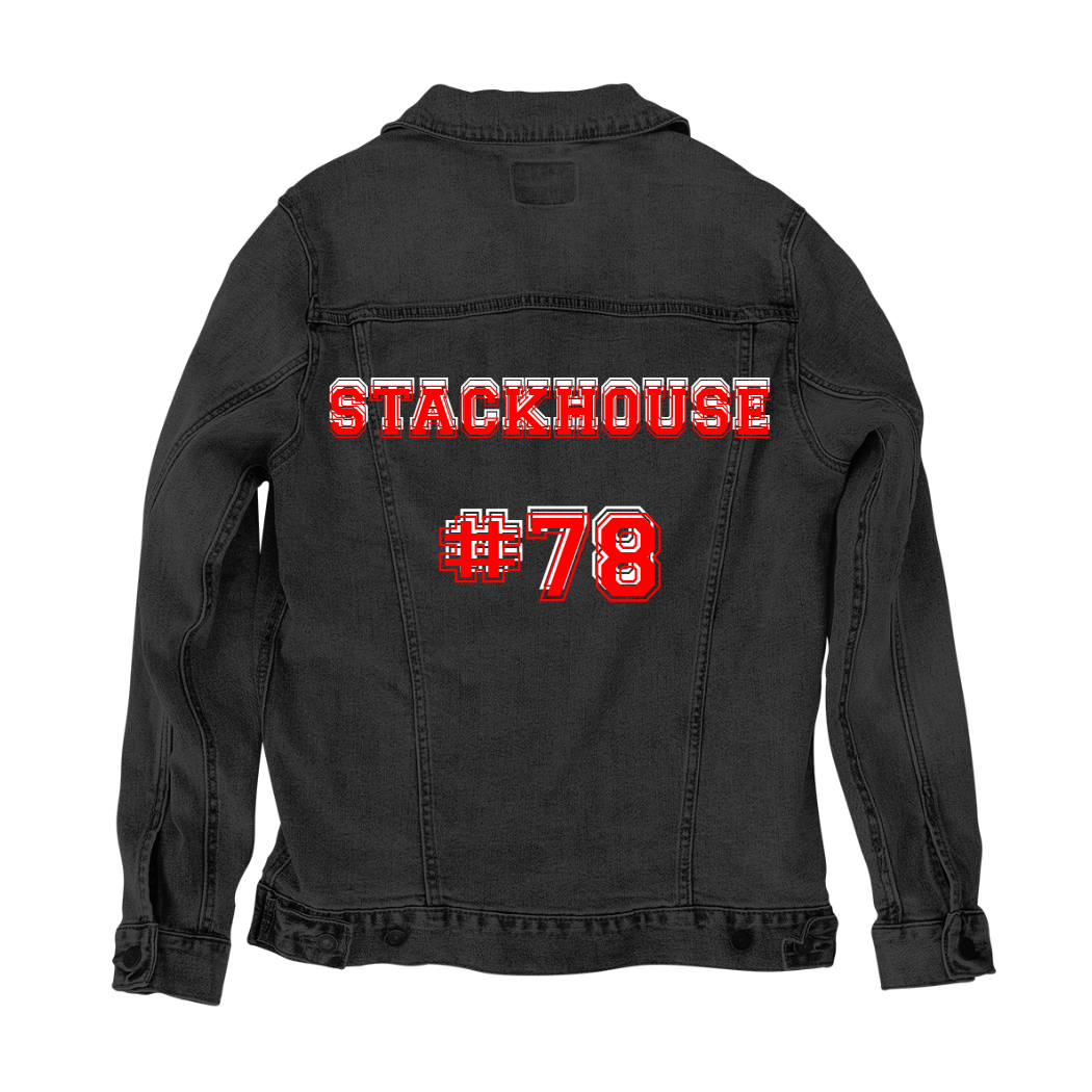 Customer Designed Custom Denim Jacket (hand-crafted) with 3 color choices of jacket: Stonewash, White, or Black. Unisex XS S M L XL 2X 3X. USA hand-crafted and USA digitally printed. Ships free within the USA & also ships Internationally.