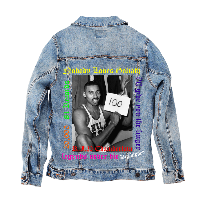 Customer Designed Custom Denim Jacket (hand-crafted) with 3 color choices of jacket: Stonewash, White, or Black. Unisex XS S M L XL 2X 3X. USA hand-crafted and USA digitally printed. Ships free within the USA & also ships Internationally.