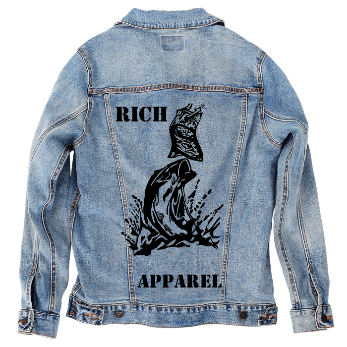 Customer Designed Custom Denim Jacket (hand-crafted) with 3 color choices of jacket: Stonewash, White, or Black. Unisex XS S M L XL 2X 3X. USA hand-crafted and USA digitally printed. Ships free within the USA & also ships Internationally.