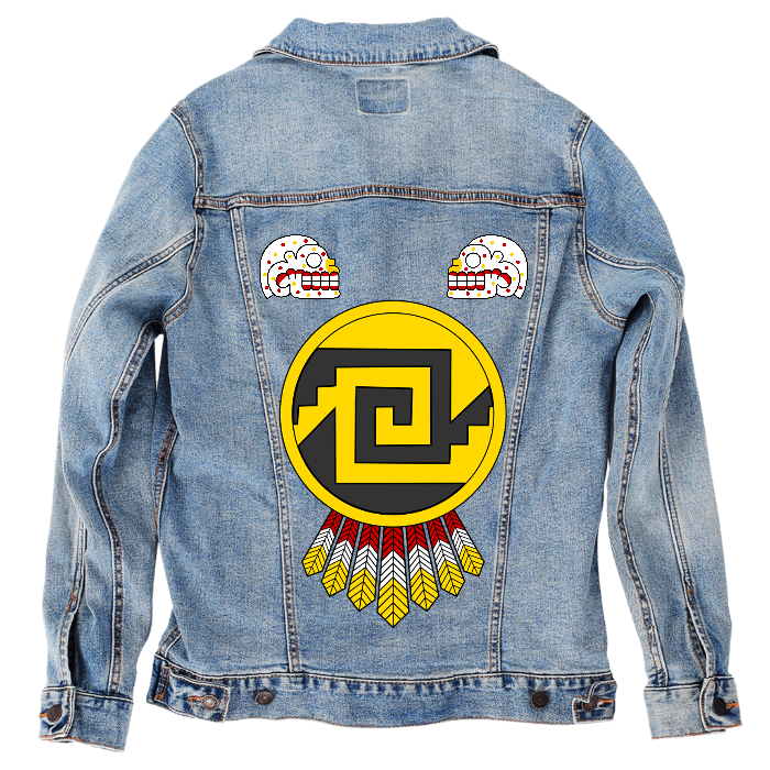 Customer Designed Custom Denim Jacket (hand-crafted) with 3 color choices of jacket: Stonewash, White, or Black. Unisex XS S M L XL 2X 3X. USA hand-crafted and USA digitally printed. Ships free within the USA & also ships Internationally.