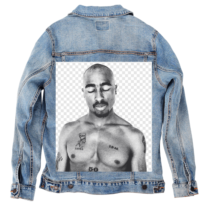 Customer Designed Custom Denim Jacket (hand-crafted) with 3 color choices of jacket: Stonewash, White, or Black. Unisex XS S M L XL 2X 3X. USA hand-crafted and USA digitally printed. Ships free within the USA & also ships Internationally.