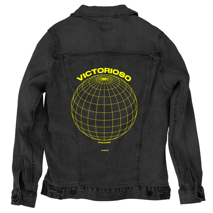 Customer Designed Custom Denim Jacket (hand-crafted) with 3 color choices of jacket: Stonewash, White, or Black. Unisex XS S M L XL 2X 3X. USA hand-crafted and USA digitally printed. Ships free within the USA & also ships Internationally.