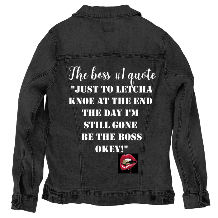 Customer Designed Custom Denim Jacket (hand-crafted) with 3 color choices of jacket: Stonewash, White, or Black. Unisex XS S M L XL 2X 3X. USA hand-crafted and USA digitally printed. Ships free within the USA & also ships Internationally.